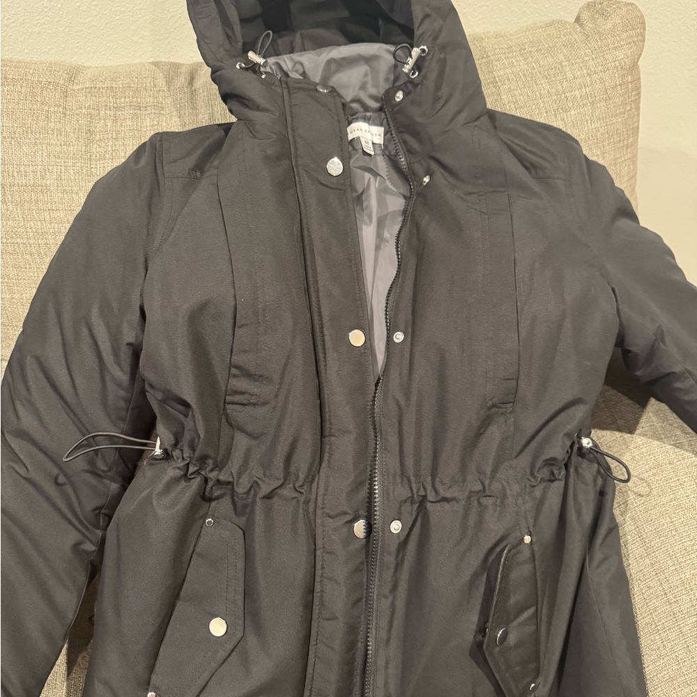 Susan Graver Black Hooded Puffer Jacket